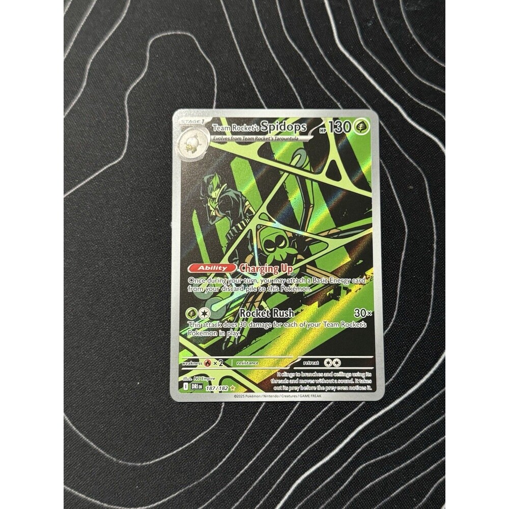 Team Rocket's Spidops 187/182 Illustration IR Pokemon Destined Rivals Holo MINT